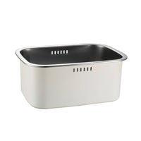 Stainless Steel Wash Basin Matte-Coated Wash Basin with Drainage Slots Rounded Corners Colander for Kitchen