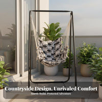 Freestanding Swinging Chair Comfortable Padding Freestanding Swinging Chair sturdyDuty Frame Hanging Seat for Adults, Children, Garden, Porch