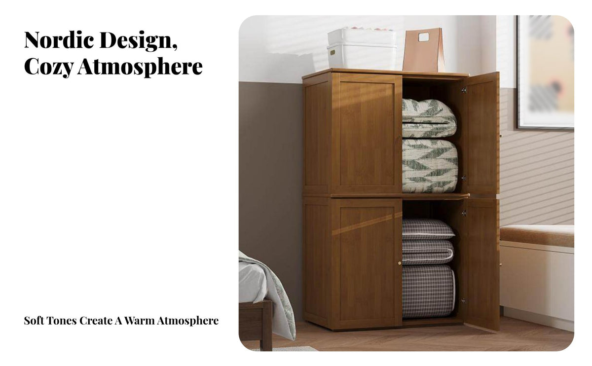 Freestanding Rolling Quilt Armoire Mobile Design Storage Cabinet particleresistant Bedroom Furniture Multi-Door for Families, Homeowners, Renters, Guest Room, Apartment, Dormitory, Walk-in Closet