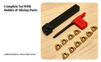 Lathe Threading Kit Rectangular Shank Carbide Insert Set Gold Triangular for Thread Cutting