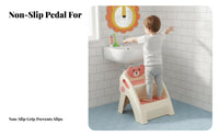 Non-Slip Design two-levelstep Riser Sturdy & Stable two-levellevel surface Portable Footstool two-level Height for children, young children, Parents, Bathroom, toilet learning, Kitchen, Bedroom