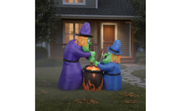 Easy Setup Witch and Cauldron Inflatable Giant Display Holiday Decoration Spooky Illumination for Party