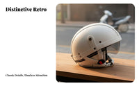 Retro Half Helmet Four-Season Retro Breathable Secure Headwear for Women, Men, Cruising, Summer Riding, Daily Commute