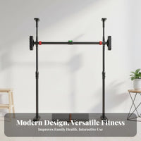 Anti-Slip Design No-Drill Chin-up Bar Stable 8-Point Support Chin-up Bar Heavy-Duty Steel Construction Home Fitness Equipment for Family, Beginners, Women, Strength Training, Hallway, Garage
