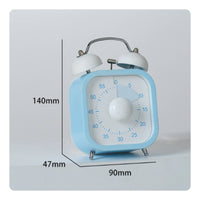 Wind-up Timer with Bells Retro Analog Countdown Timer Mechanical Easy-to-Read for Students, Kitchen