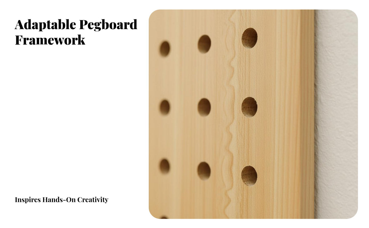 Space-Saving Pegboard Shelving Single DIY Design Wall Organizer Adjustable Shelves Display Shelf Versatile for Homeowners, Business Owners, Entryway, Kids' Room, Home Fromice, Retail Outlet