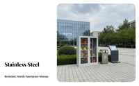 Weather Resistant Stainless Steel Fire Cabinet Long-Lasting Mini Fire Station Cabinet Lockable Easy Entry for Safety Officers, Building Managers, Business Owners, Construction Sites, Outdoors, Factories, Warehouses