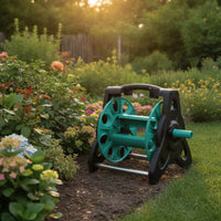 Manual Winding Hose Reel Cart with Crank Handle Portable Hose Storage Cart Heavy Duty Rust Resistant for Garden Watering
