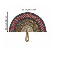 Handmade Woven Palm Hand Fan Boho Design Straw Palm Fan for Guesthouse