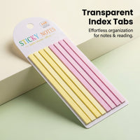 Index Tabs Sticky Notes, Colorful PET Transparent Flag Markers for Reading and Note Taking, Repositionable Bookmark for Students Books
