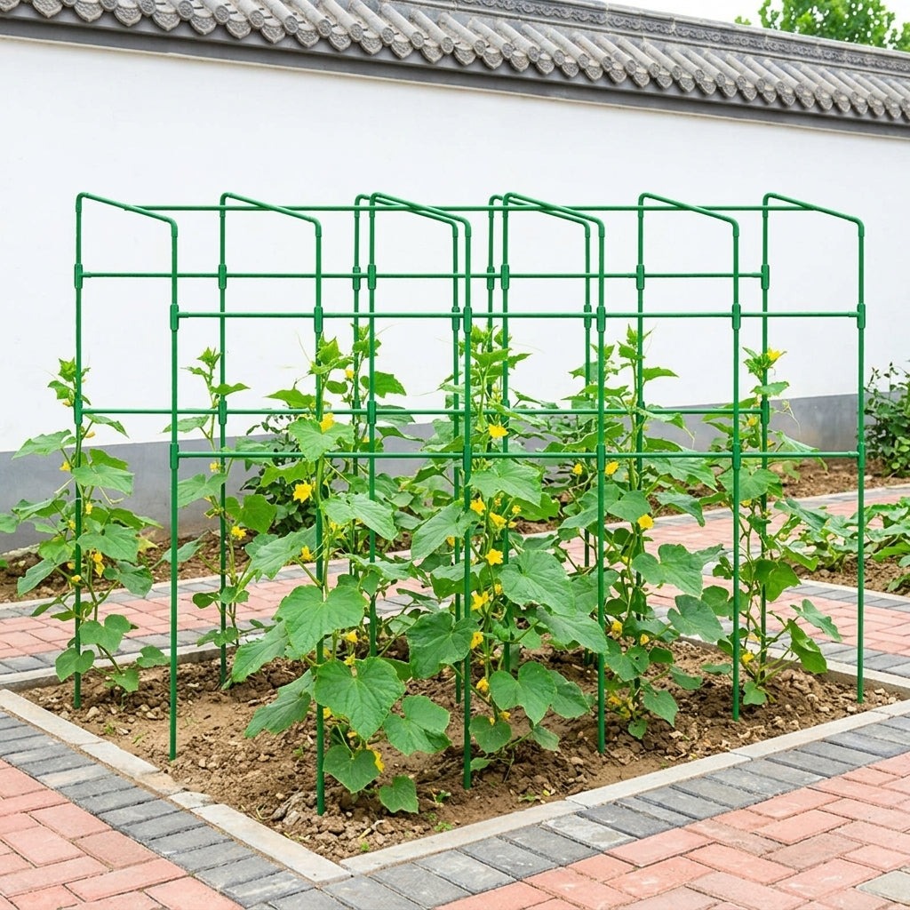 210cm Garden Trellis for Climbing Plants, Additional Large Coated Steel Pipe Plant Support, Weather-Resistant Floor Standing Metal Trellis
