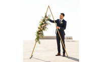 Gold Finish Triangle Arch Stand Freestanding Balloon Garland Stand Easy to Assemble