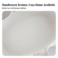 Woven Diaper Changing Basket Double Handle Design Cotton Rope Moses Basket Portable Baby Infant Bed Waterproof Cover