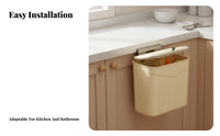 Wall Mounted Trash Can Easy-Mount Design Installation Wall Mounted Waste Bin Large Capacity Hanging Trash Bin for Homeowners, RV Owners, Restroom