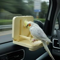 Portable Suction Cup Bird Stand Easy to Clean Foldable Bird Perch for Small Birds, Car Travel, Road Trips