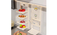 Suction Wall-Mounted Kitchen Rack, Multitier Foldable Organizer, Aluminum, Space-Saving