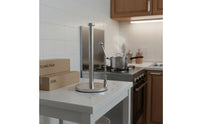 Stainless Steel Paper Towel Stand Weighted Base Countertop Kitchen Roll Holder