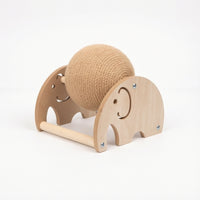 Sisal Cat Scratching Toy with Wooden Frame Natural Cat Scratching Ball Stable Interactive for Living Room