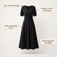 Dresses for Women UK, Stylish Design for Wedding Guests, Elegant Ladies with a Flattering Fit, Soft Viscose Summer Dress for Plus Size
