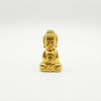 Seated Buddha Figurine Tabletop Meditating Buddha Figurine Golden for Bookshelf