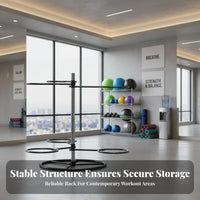 Space-Saving Design Exercise Ball Rack Stable Construction Exercise Ball Holder Heavy Duty Steel Frame Quick Assembly