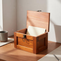 Vintage Wooden Storage Box Lockable Retro Decorative Storage Case Vintage Treasure Chest Multipurpose Retro Jewelry Organizer
