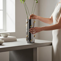 Steel Floral Holder Vase Light Elegant Design Modern Tabletop Vase Versatile Household Decoration for Living Room, Office