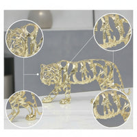 Tiger Figurine Ornament Openwork Collectible Art Gift Sculptural Desk Decor for Desktop
