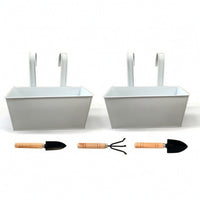 Railing Planter Box over-the-Rail Hanging Planter Box Drainage Railing Flower Pot for Fence, Patio
