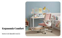 Ergonomic Rolling Chair with Flip-up Arms Height Adjustable Office Furniture Breathable spine supportrest 360-Degree rotate for Students, Teens, video game enthusiasts, Study Room, Bedroom