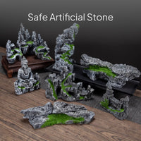 Faux Mountain Rock Ornament for Aquarium and Tabletop Decor