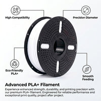 Filament 1.75mm White 1KG Spool, Upgraded PLA Material for FDM 3D Printers, Stronger Tougher for Prototyping and Modeling Hobbyists