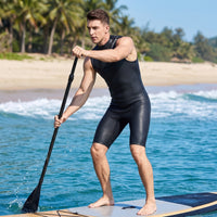 2mm Sleeveless Shorty Wetsuit Rear Zip One-Piece Shorty Wetsuit Smooth Skin Swimwear Close-Fitting for Divers, Swimmers, Diving, Snorkeling, Watersports