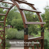Garden Support Arch Weather-resistant Wooden Garden Arch with Gate Sturdy Construction Climbing Plant Trellis Decorative Entryway Suitable for Gift Giving Home Decoration