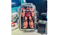 Dustproof Transparent Action Figure Case Clear View Portable Figure Display Box Includes Carabiner Clip Hard Shell Miniature Case Adjustable Foam Insert for Collectors, Hobbyists, Travel, Conventions