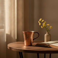 Copper Cup with Saucer Handmade Hammered Copper Mug Handmade for Home Cafe