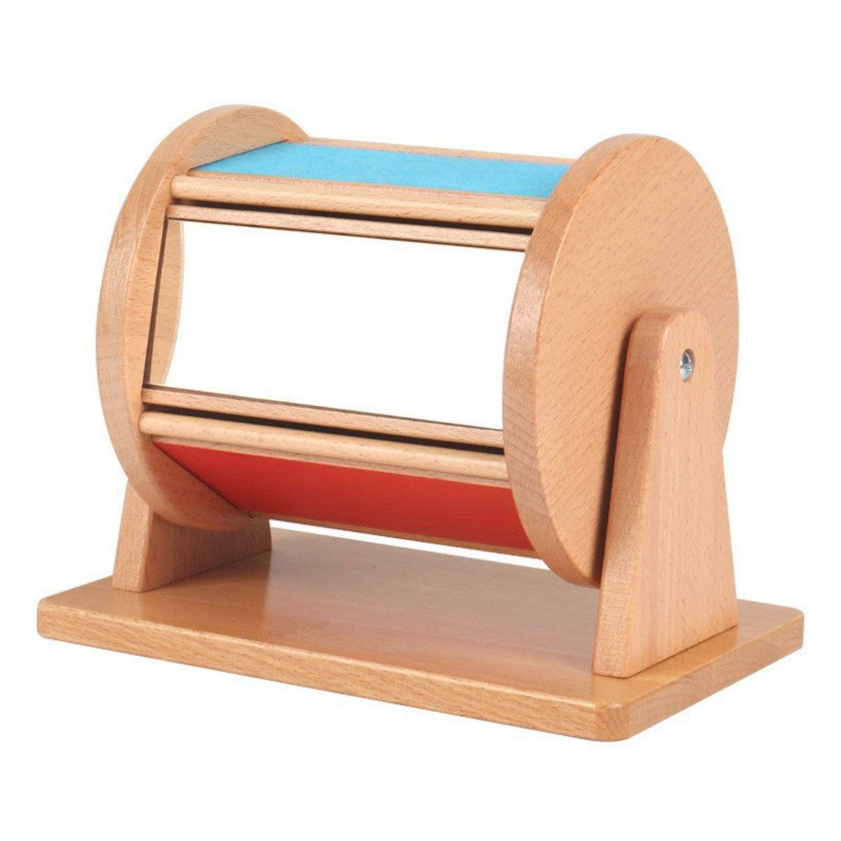 Developmental Wooden Drum Toy Early Learning Rotating Drum Sensory Fine Motor for Tabletop, Classroom