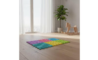 6 Pieces Sensory Foot Silicone Interlocking Sensory Tiles Modular Textured Floor Tiles for Classroom