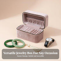Large Capacity Bangle Storage Box Zipper Closure Velvet Bangle Box Portable for Travelers, Women, Home Use, Dressing Table, Dresser