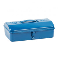 Blue Metal Tool Box Handle Hinged Metal Tool Box Heavy Duty for Garage, Outdoor