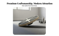 Sturdy Wood Construction Wooden Balance Board Non-Slip Surface Wooden Wobble Board 360-Degree Rotation Core Training Disc Floor Friendly for Athletes, Seniors, Kids, Physical Rehabilitation, Home Gym, Office