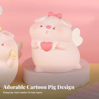 Cute Pig Statue Adorable Design Ornament Decorative Cartoon Pig Figurine for Kids, Girls, Car Dashboard, Office, Nursery