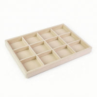 Flocked Jewelry Tray with 12 Compartments Open-Top Jewelry Organizer Tray Shallow Scratch-Resistant for Collectors