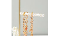Gold-Tone Earring Display Stand Minimalist Earring Holder Stand Iron Circlet Display Holder Multiple Rods for Desktop