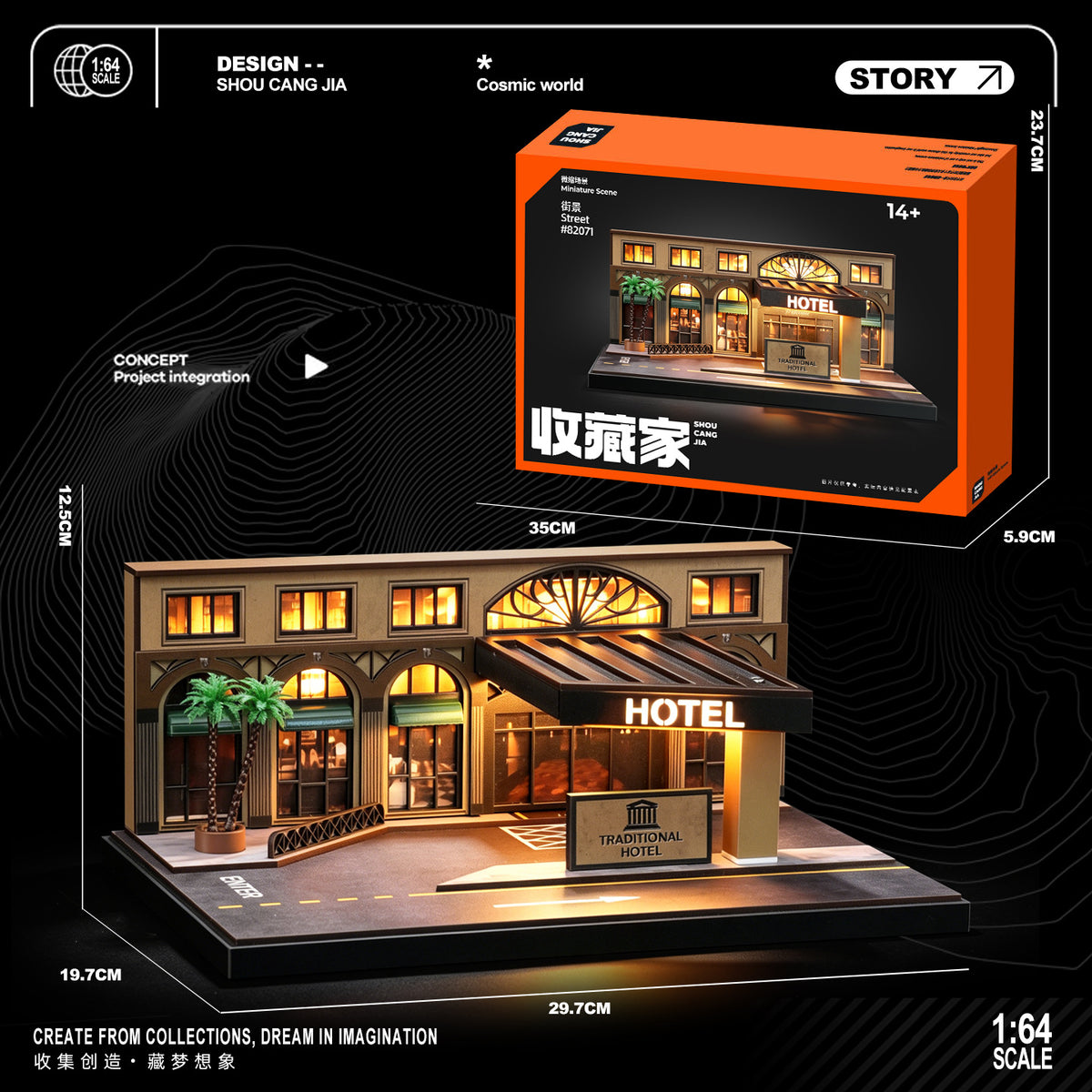 SCJ 1:64 Medieval Hotel Miniature Scene
