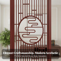 Hollow-out Design Folding Partition Screen Space-Saving Chinese Design Fretwork Screen Multi-Functional Freestanding Partition Wall Lightweight for Apartment Dwellers, Closed Ice Workers, Business Owners, Entrance Hall, Bedroom