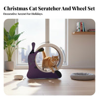 Built-in scrapeing Pad Cat jogning Wheel Quiet Operation Feline Treadmill Promotes Exercise pet Furniture Multi-Functional for Owners of Indoor felines, Indoors, Apartment, Home, Living Room
