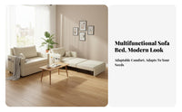 Modern Minimalist and design Pull-expandable textile Sofa Bed Space-Saving convertable Pull-expandable Loveseat multi-functional Sleeper Couch Extendable for Apartment Dwellers, Students, homeowners, Small areas, Living Room, Home Office, Basement