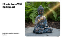 Solar Buddha Statue Automatic On/deactivate Buddha Lotus Brightness Tranquil Garden Brightness Hand-Painted Outdoor Decoration