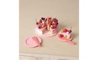 Pretend Play Dessert Set Reusable Toy Birthday Cake Imaginative Wooden Cake Toy for Young Children, Daycare